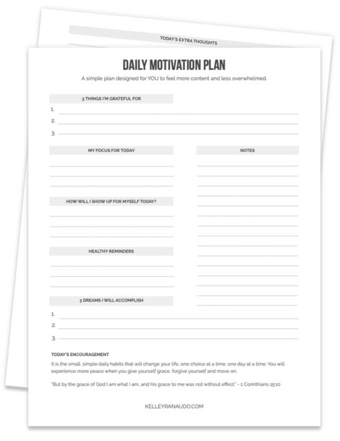 Daily Motivation Plan - Kelley Ranaudo